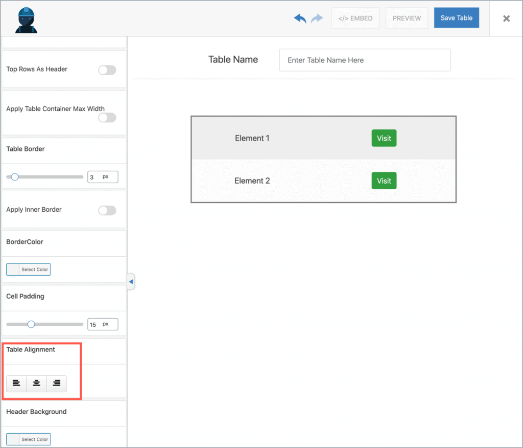 How Center A Table In WordPress