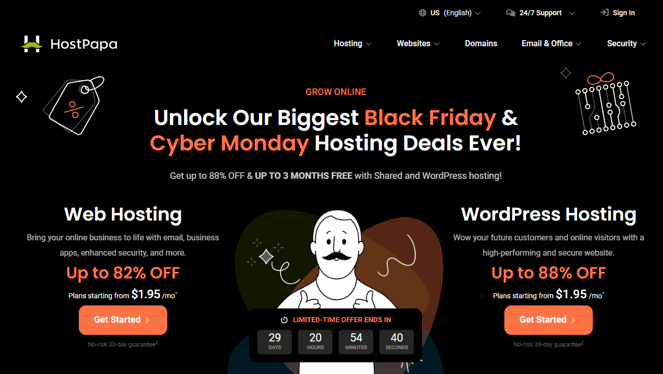 HostPapa Black Friday Deals 2024 – $1.27/mo + Free Domain!