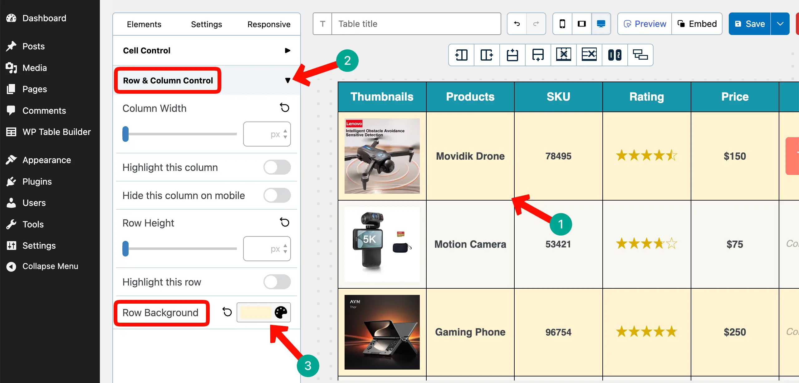 Add Alternative Row Background Colors