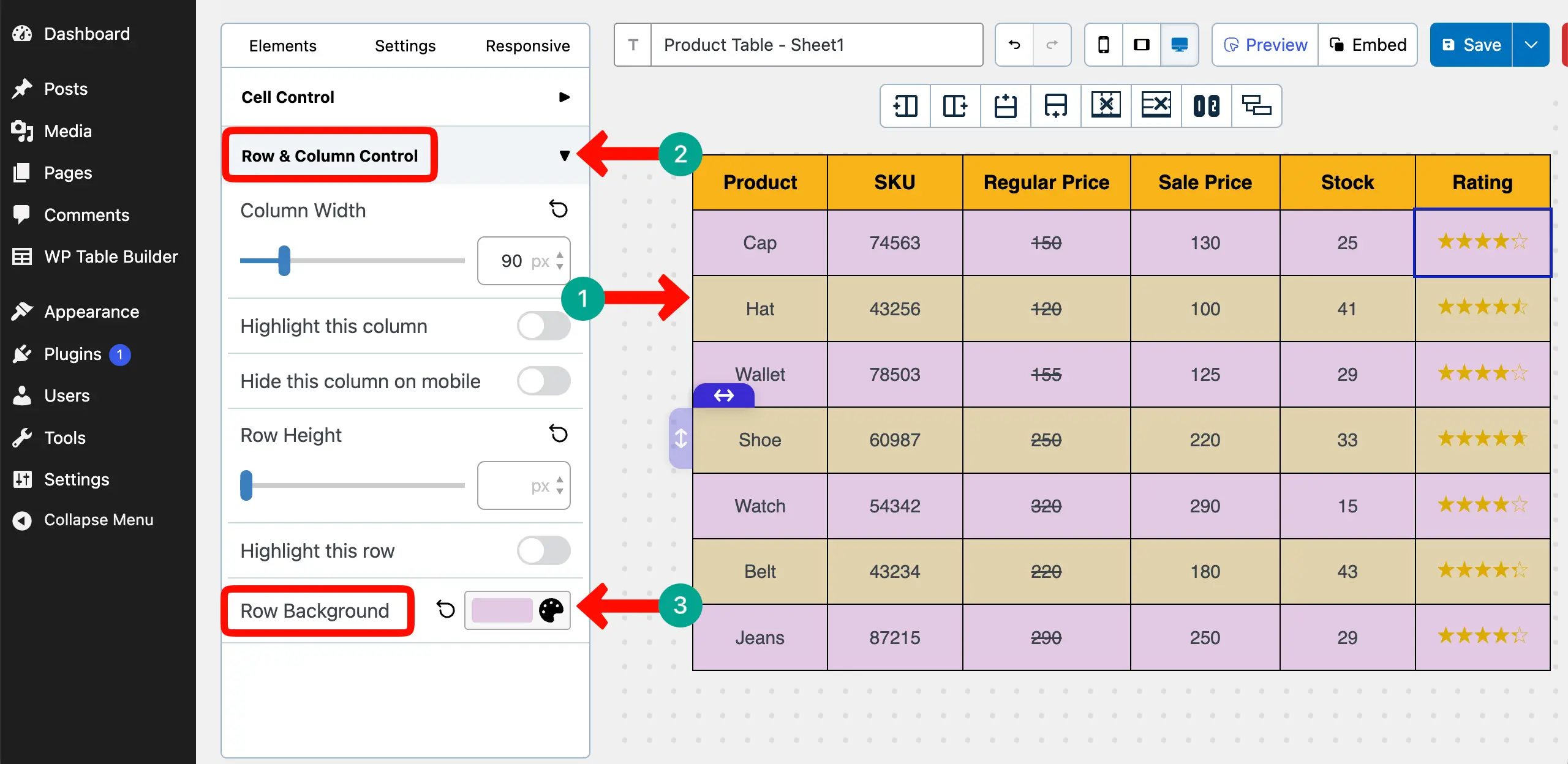 Add Alternative Row Colors