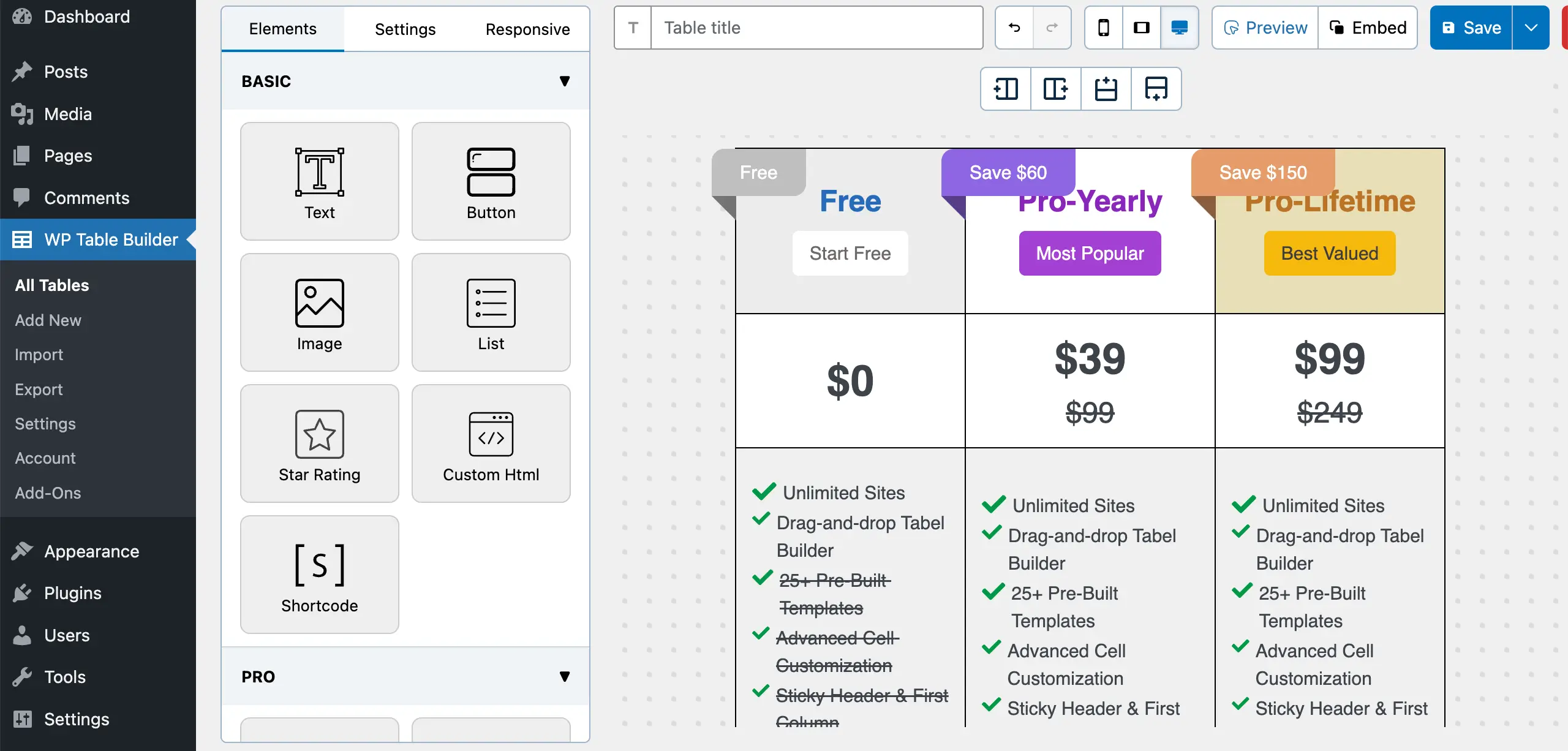 Add Ribbons to all columns