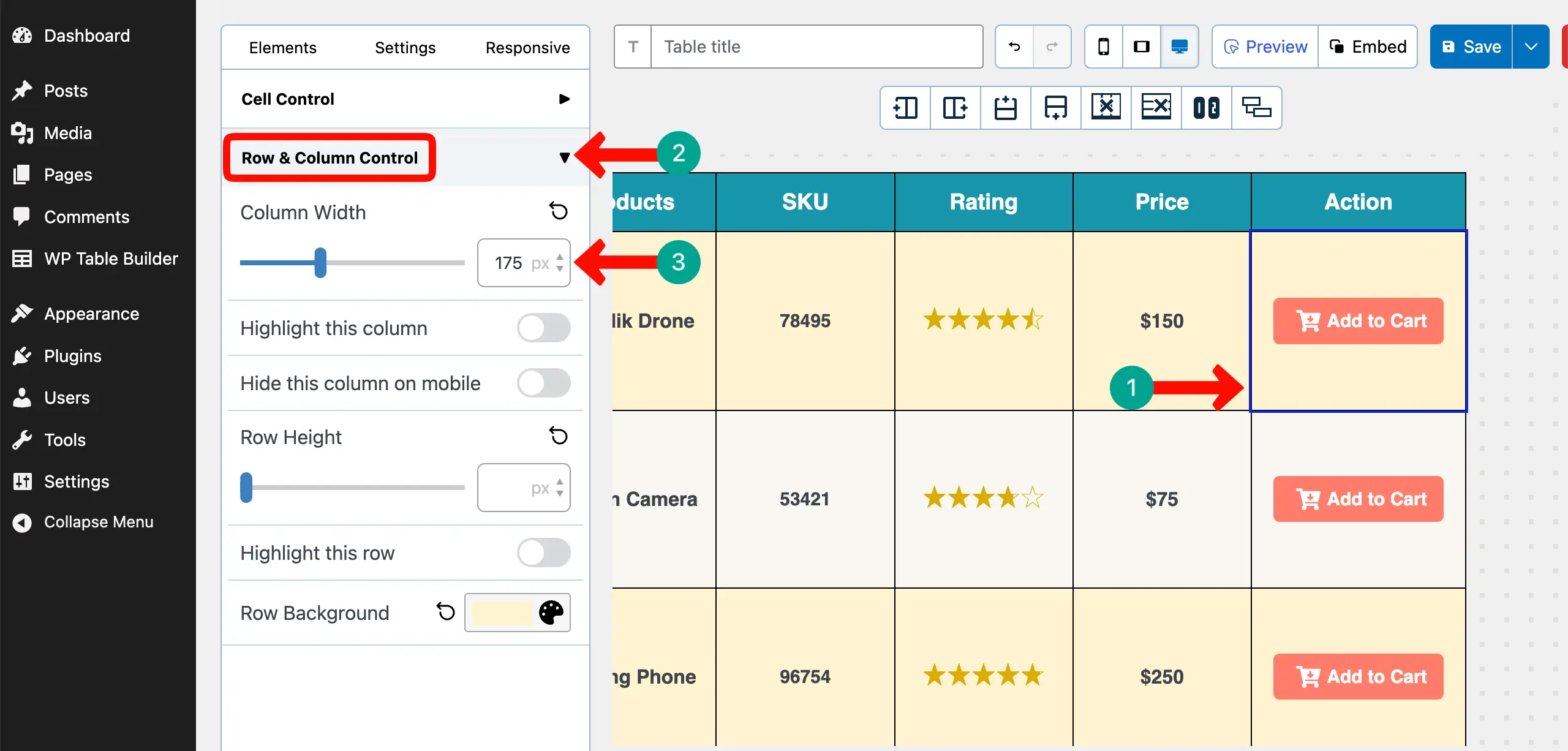 Adjust Column Widths