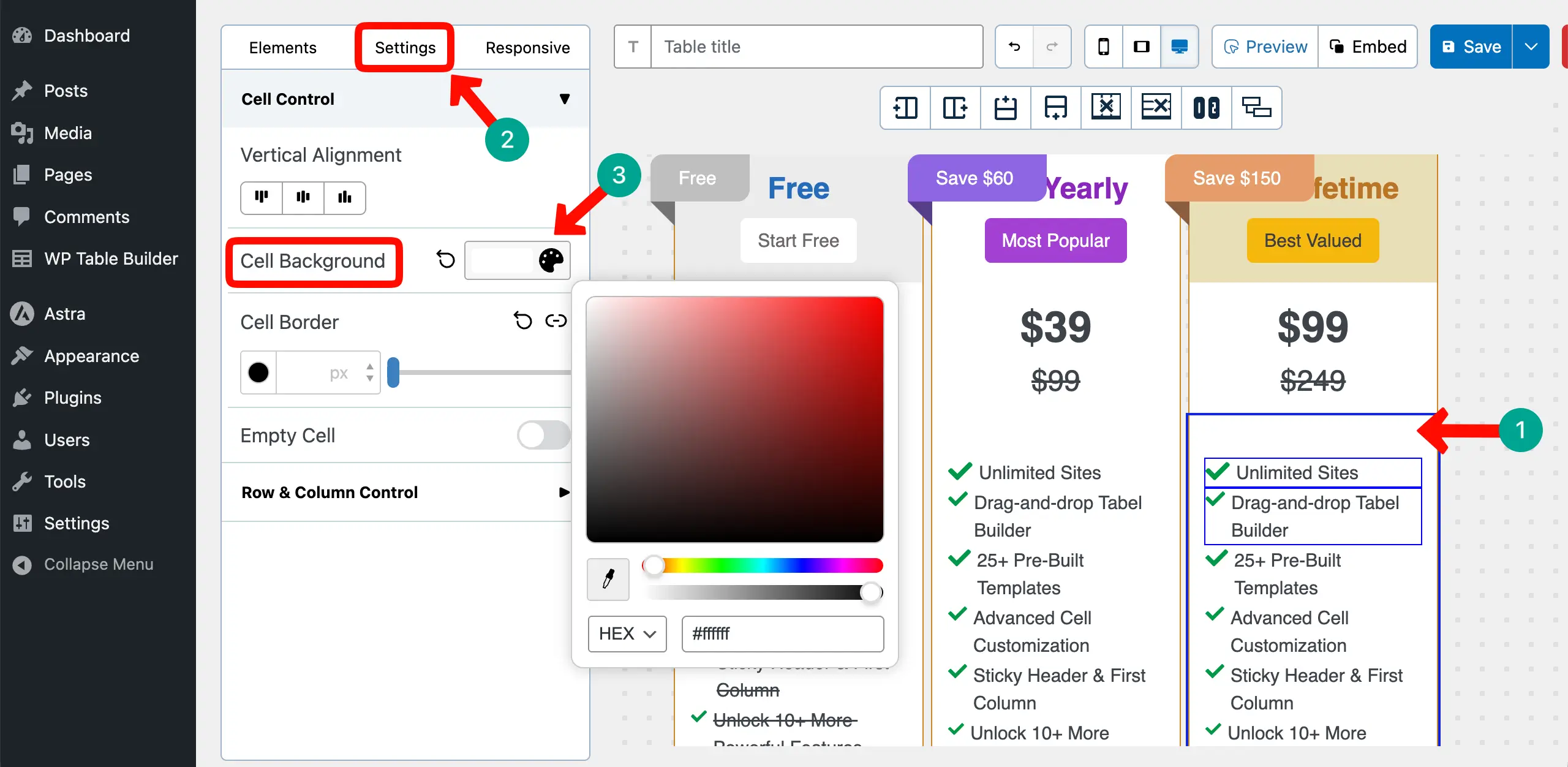 Change Cell Background Colors