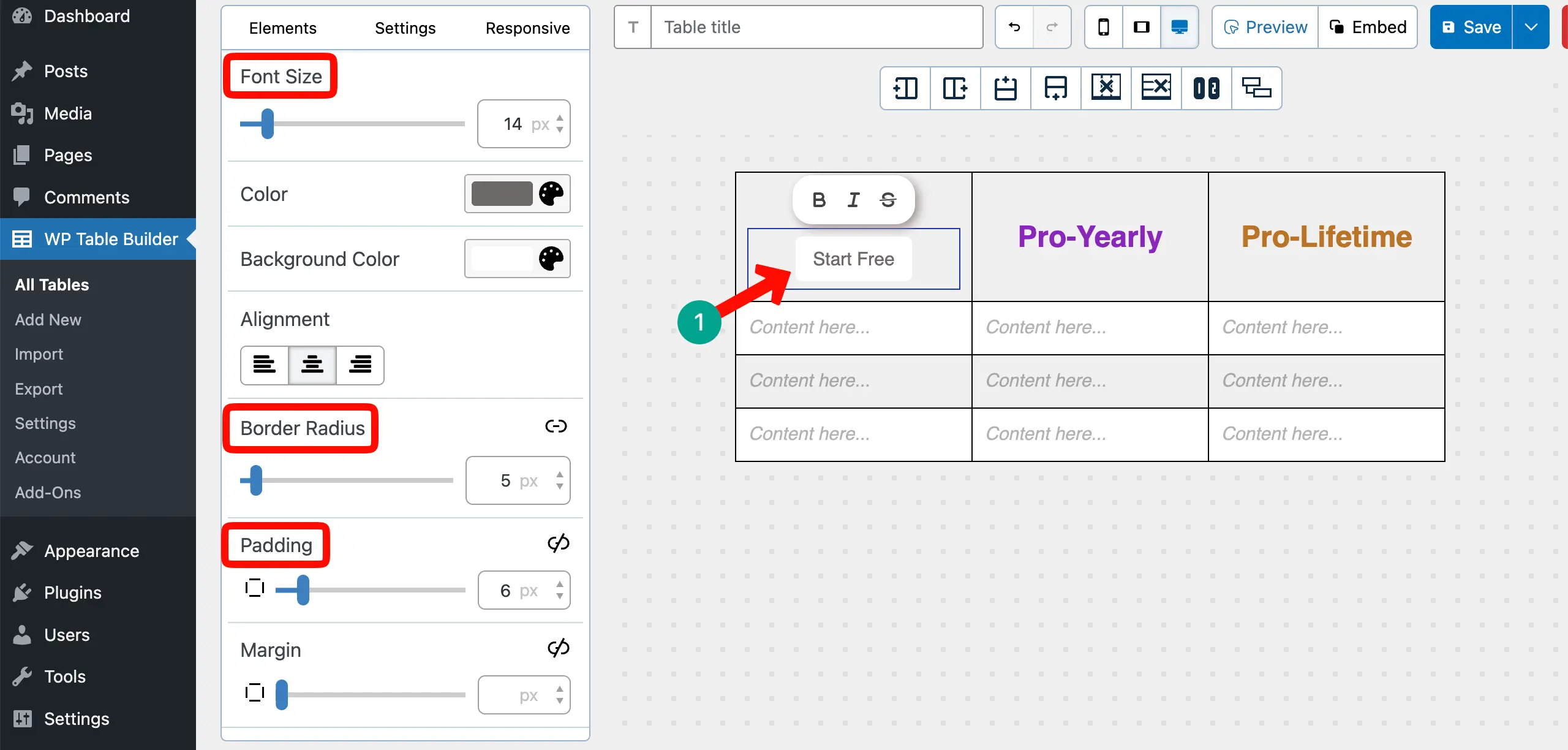 Customize the badget element