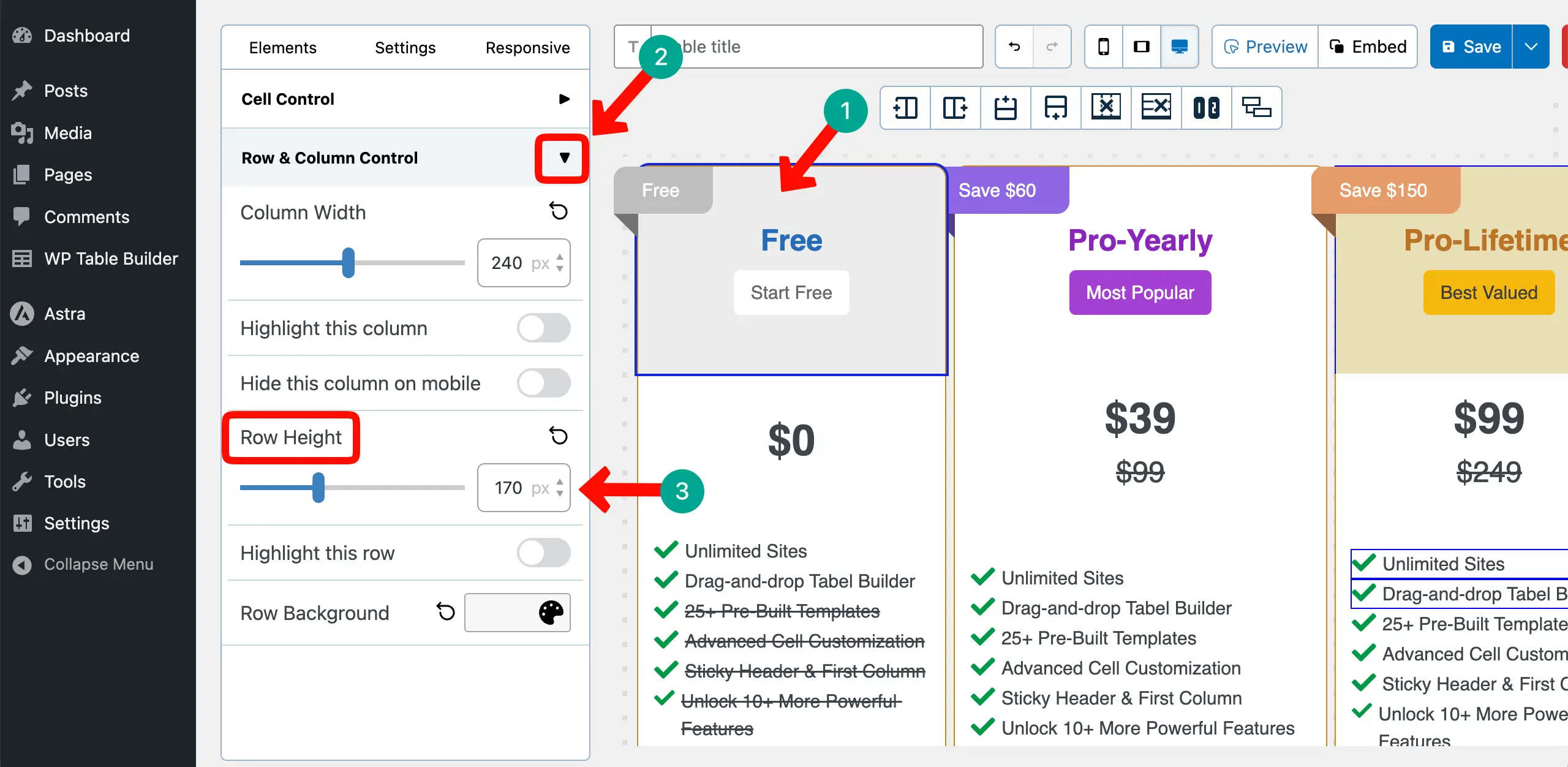 Increase the Height of the Top Row