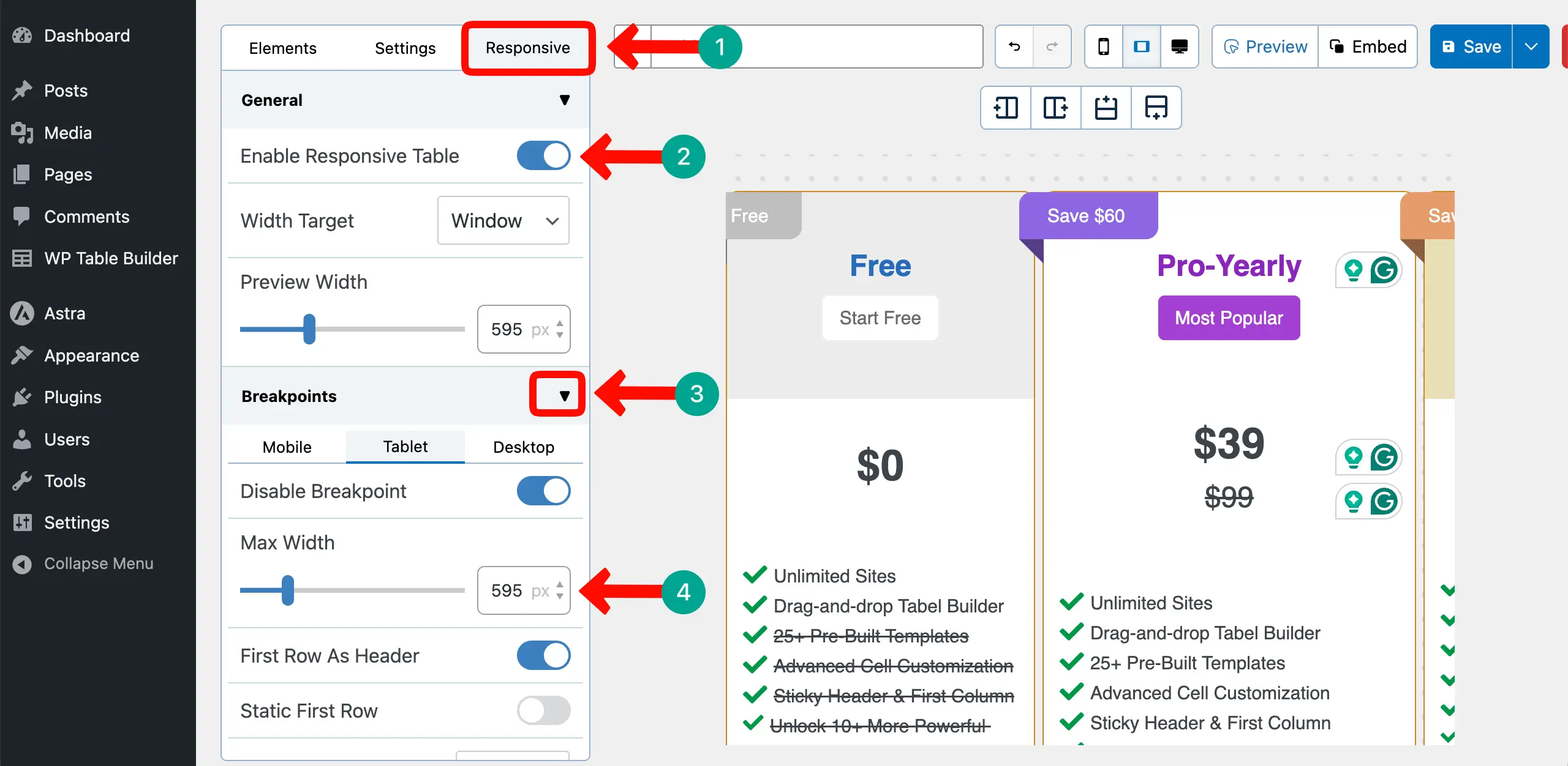 Make the Table Mobile Responsive