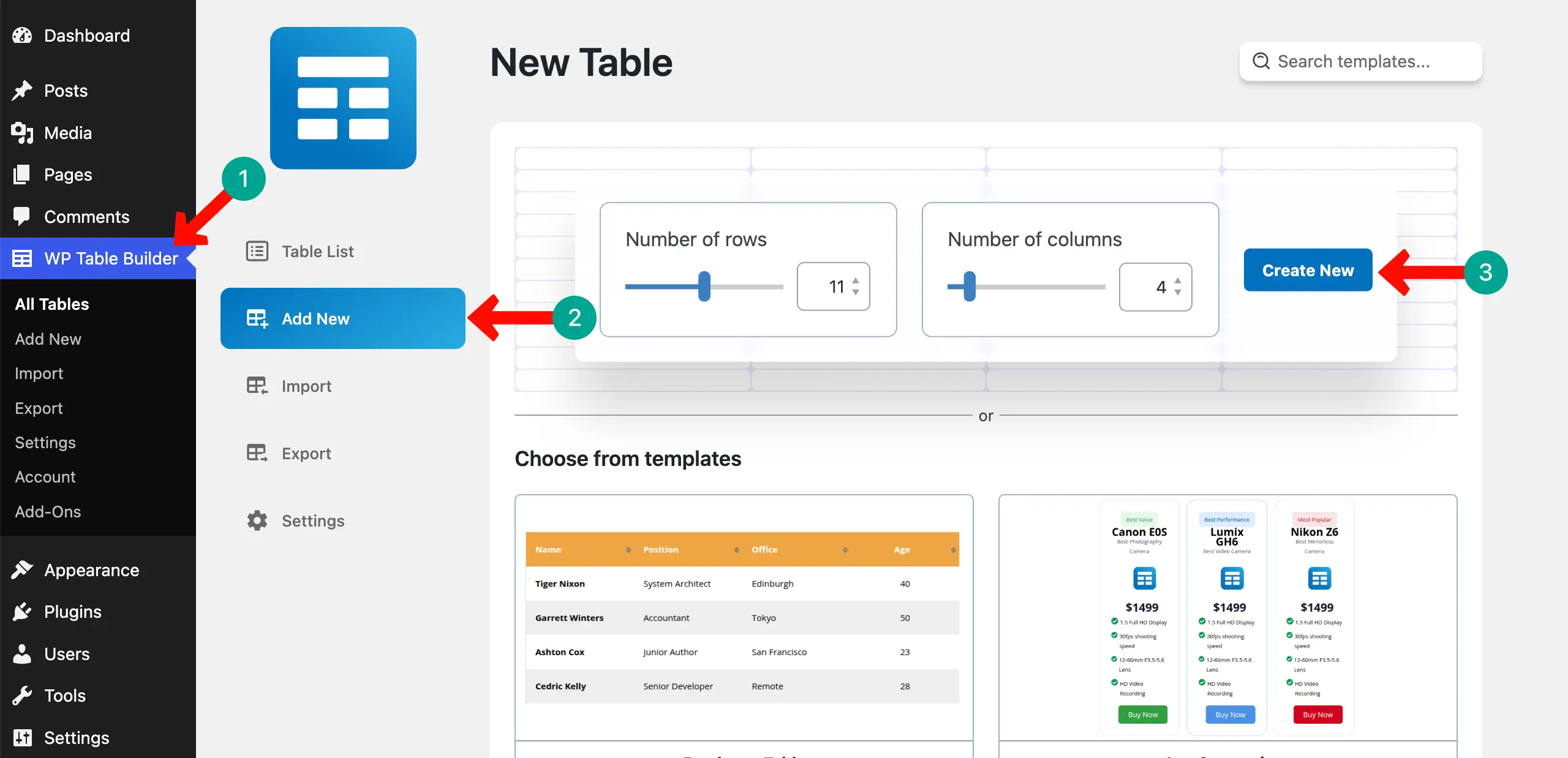 Set Up the Feature Comparison Table Structure