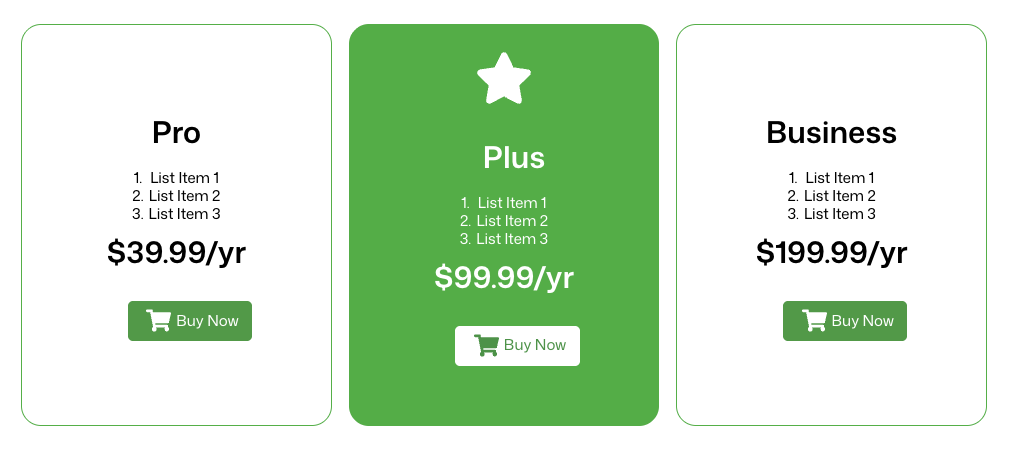 Pricing Table Style 1