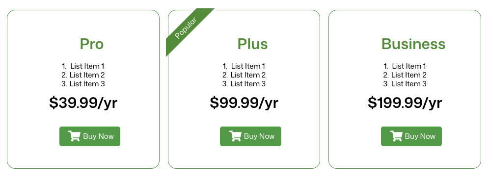 Pricing Table Style 6
