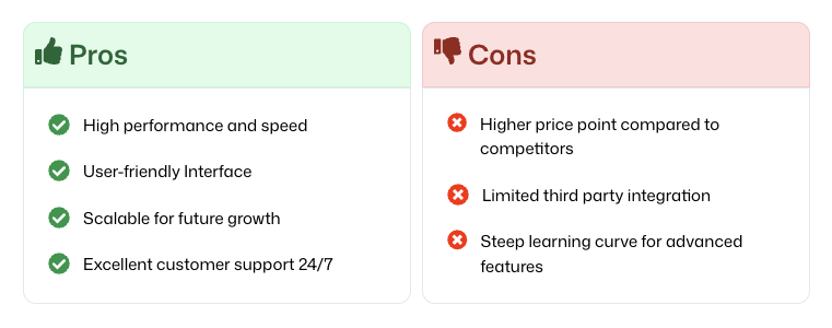 Pros and Cons Table