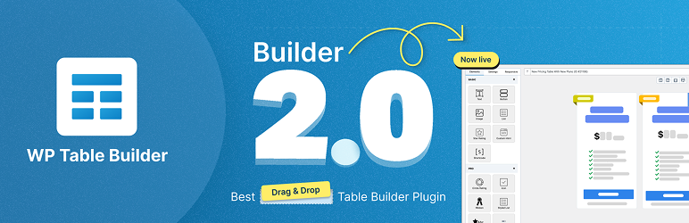 WP Table Builder drag and drop table plugin for WordPress